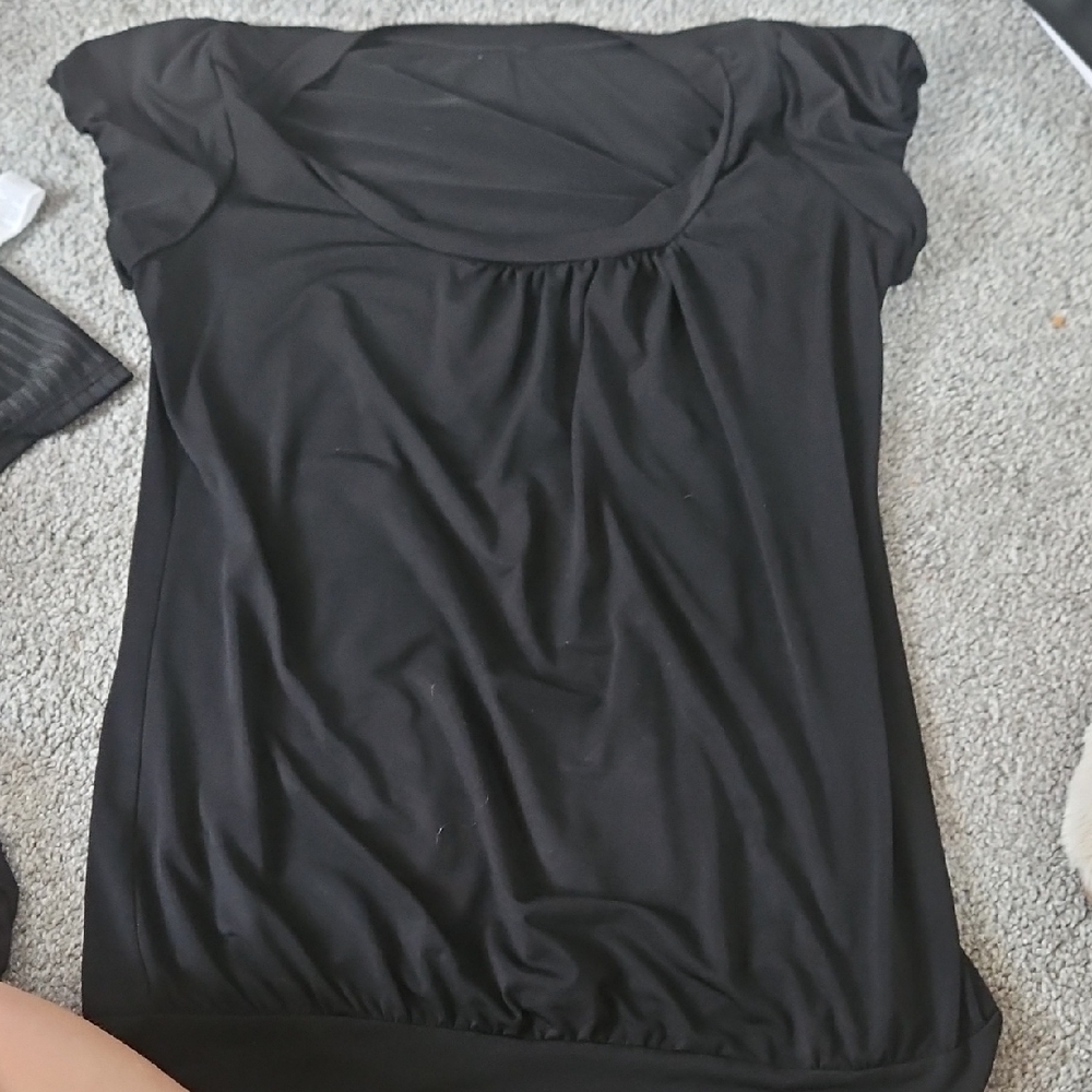 SHEIN Black Relaxed Fitted Blouse Pajamas